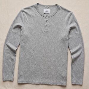 Reigning Champ Gray Snap Henley Long Sleeve Made in Canada M